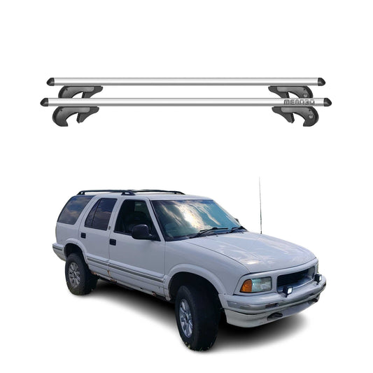 Menabo Dachträger Grundtäger für GMC Jimmy 1995-2005 90kg Aluminium Silber 2 tlg