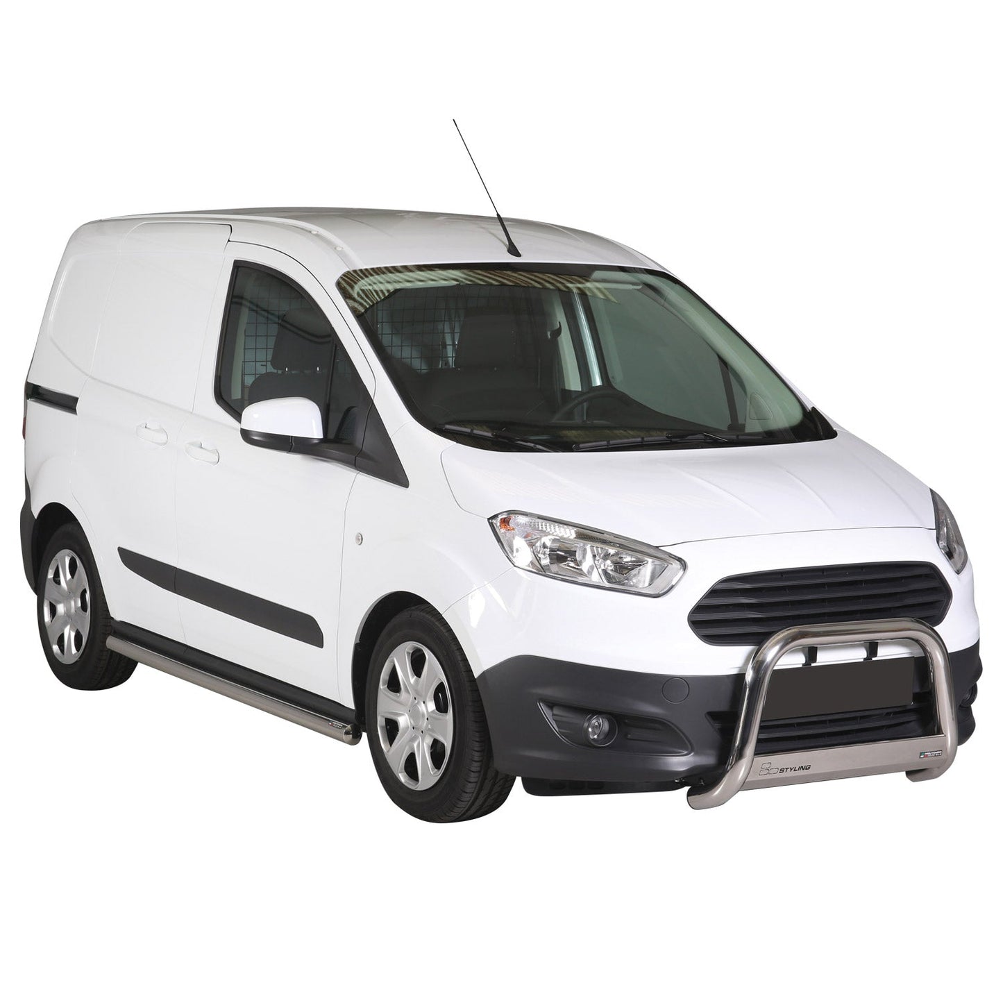 Bară de protecție/buton față pentru Ford Transit Courier 2014-2017, gri, Ø 63 mm