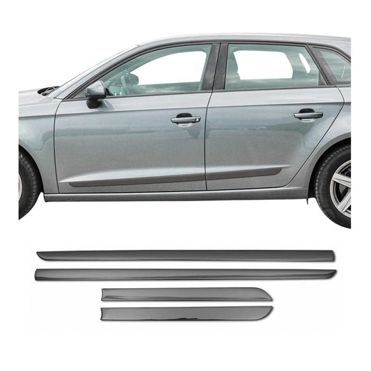 Bandă de protecție ușă, bandă laterală ușă pentru Opel Astra J 2009-2015, oțel cromat, închis la culoare, 4x