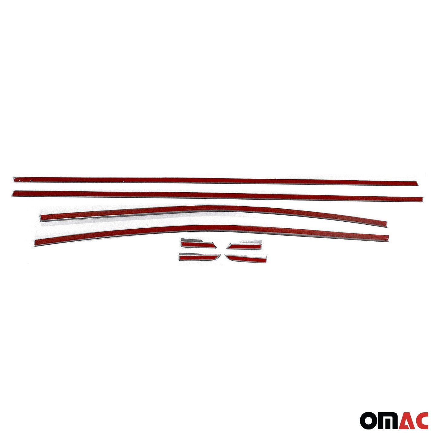 Benzi decorative pentru geamuri Renault Clio 2019-2025, oțel inoxidabil cromat, 8 bucăți