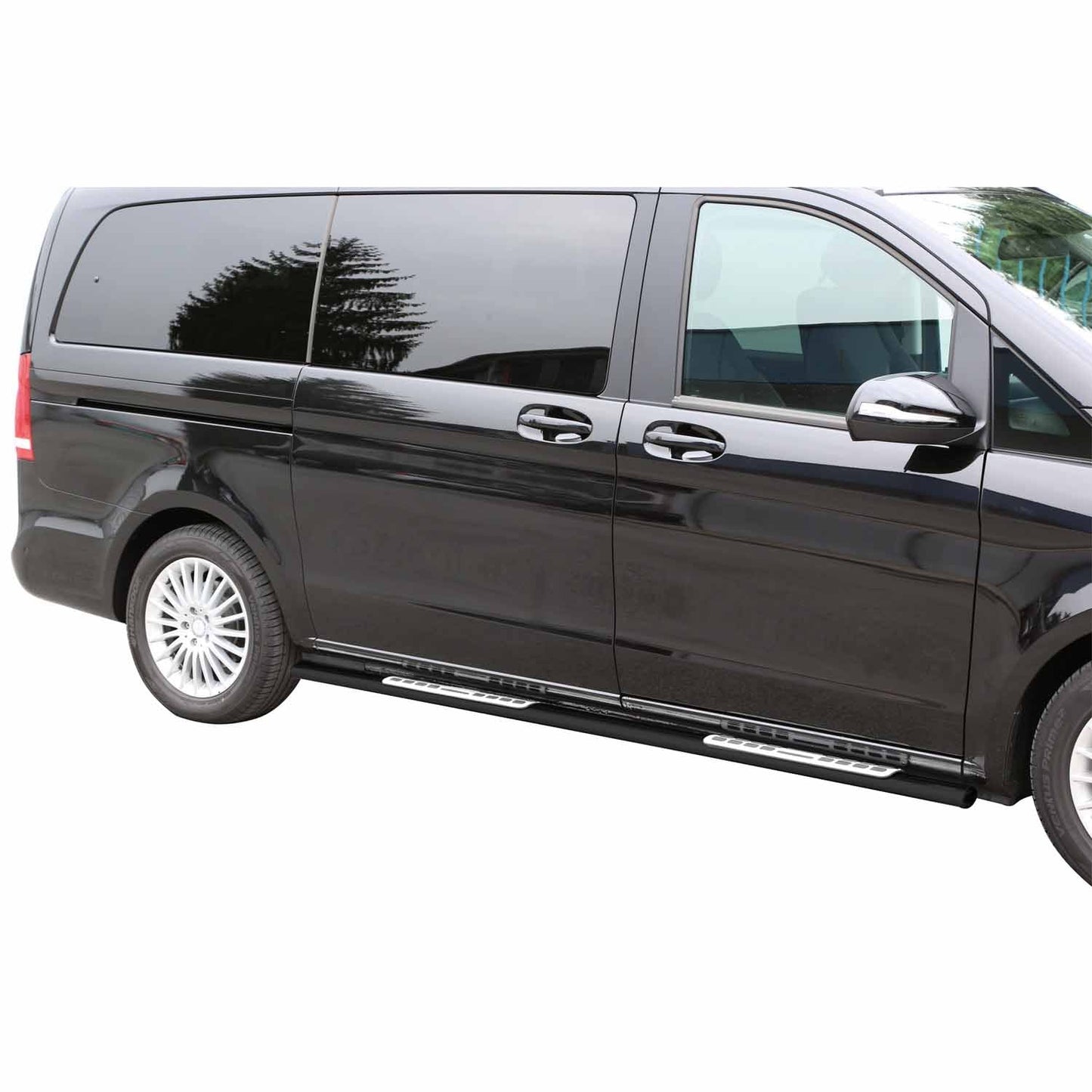 Trepte laterale/scări din oțel pentru Mercedes Vito W447 2014-2025 L1 Negru 2x
