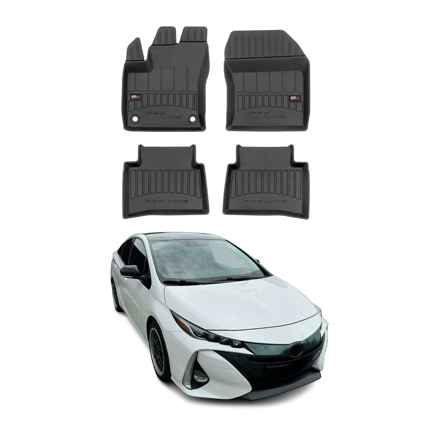 2015-2024 Toyota Prius PHV Prime Fußmatten TPE Schwarz 4 tlg