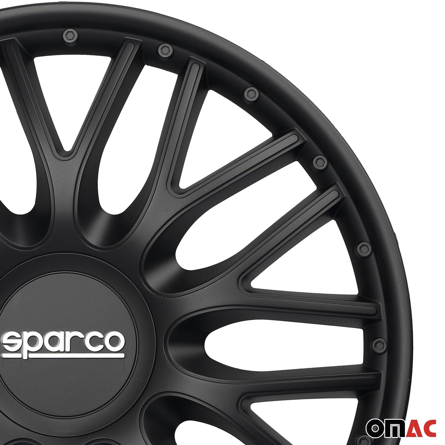 Radkappen Radzierblenden Sparco Roma 16" Zoll Auto Abdeckung Set Schwarz 4x