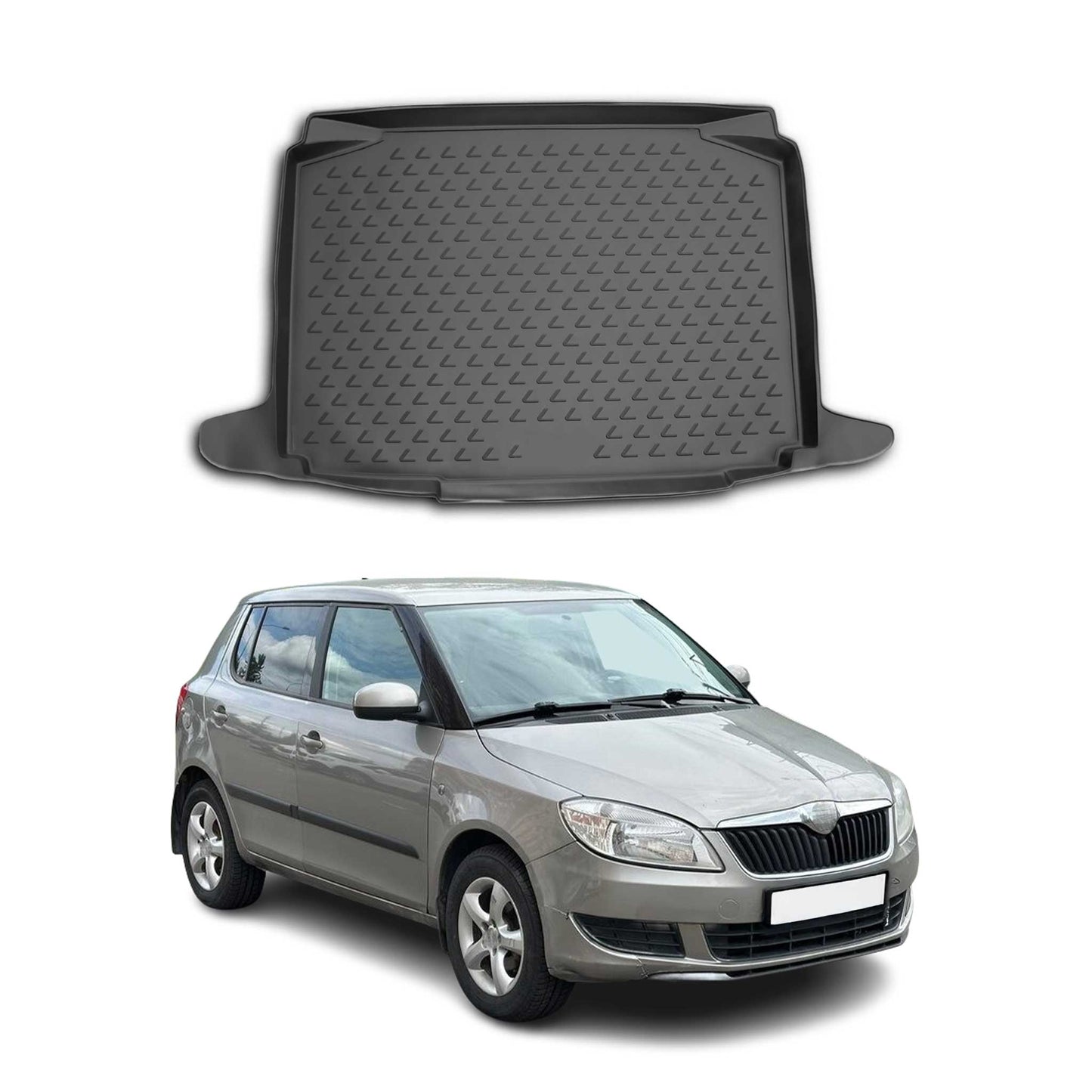 Kofferraummatte Kofferraumwanne für Skoda Fabia Schrägheck 2007-2014 Gummi TPE