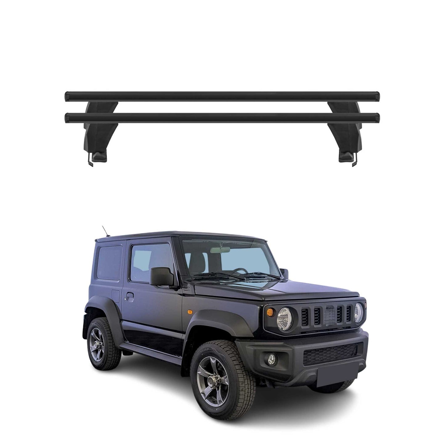 Menabo Dachträger Grundtäger für Suzuki Jimny mk4 2018-2025 50kg Alu Schwarz 2x