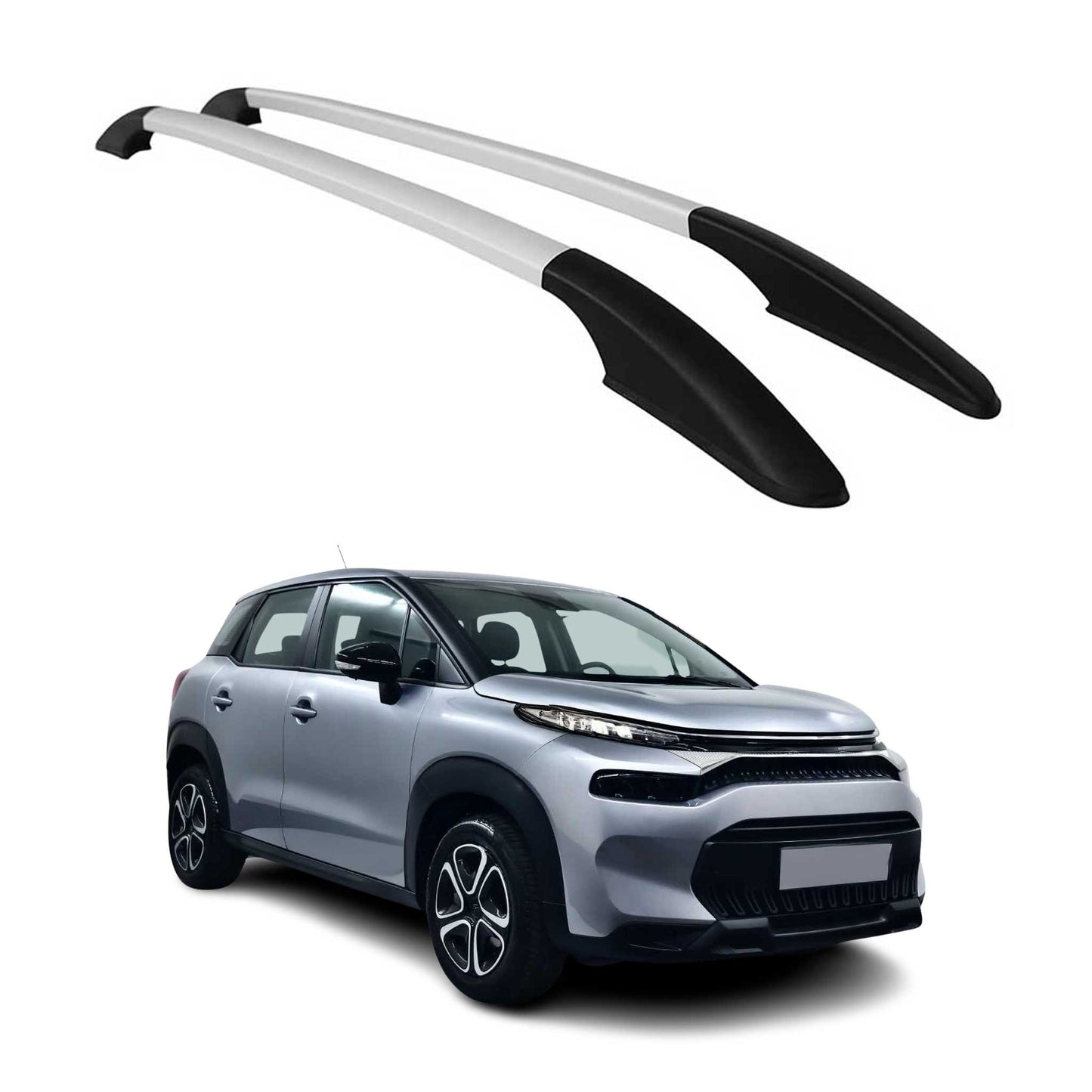Relingi dachowe aluminiowe do Citroena C3 Aircross 2017-2024, srebrne, 2x
