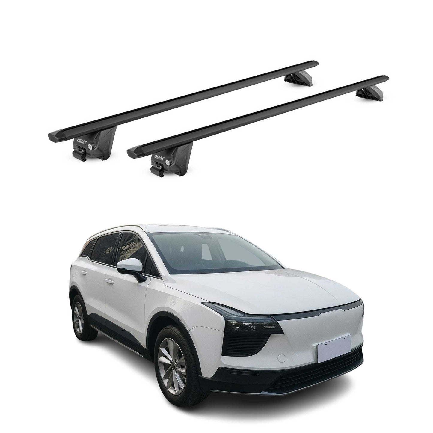 Dachträger Grundtäger für Aiways U5 2022-2025 FL 100kg Alu Schwarz 2 tlg ABE