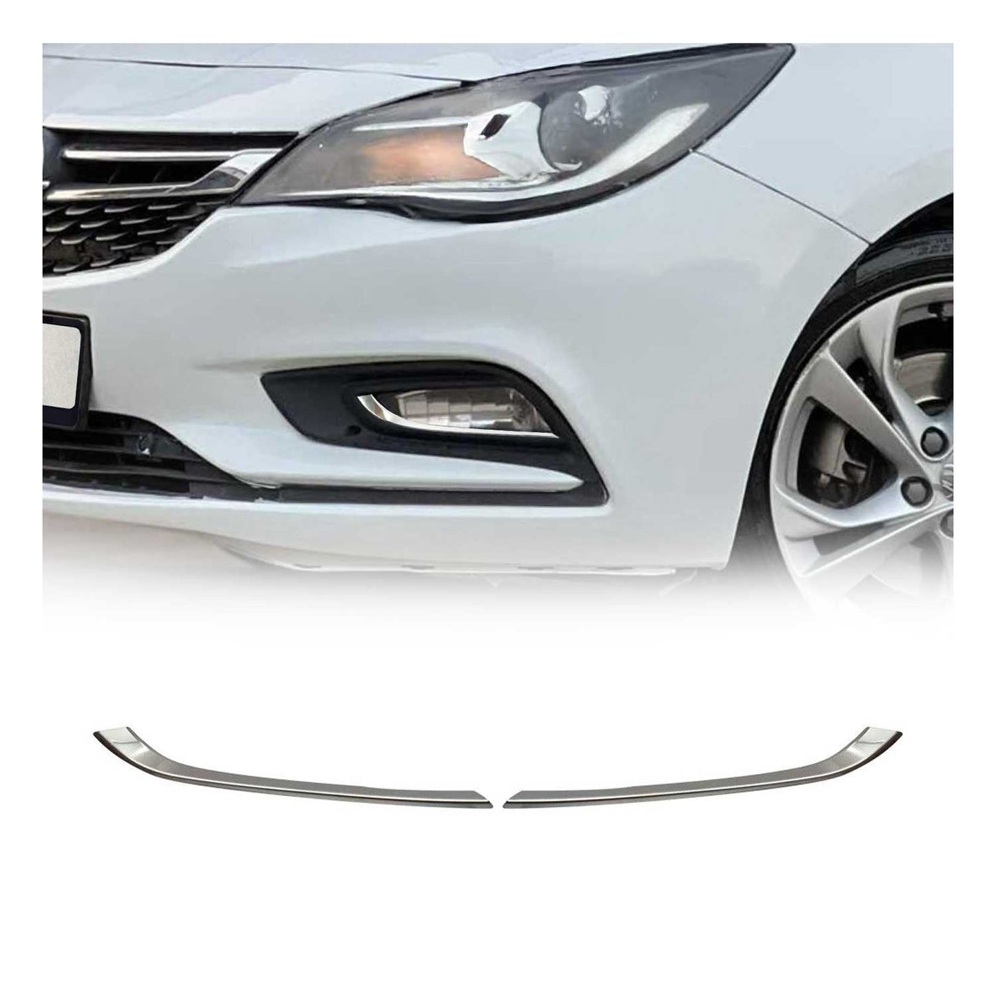 Nebelscheinwerfer Rahmen Umrandung für Opel Astra K Schrägheck Edelstahl 2x