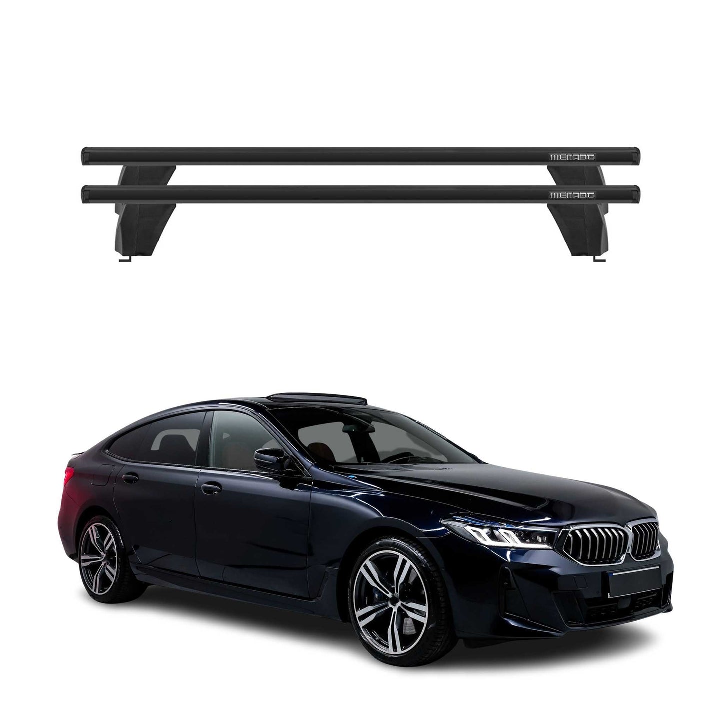 Menabo Dachträger für BMW 6er Gran Turismo G32 2017-2025 75kg Alu Schwarz 2x