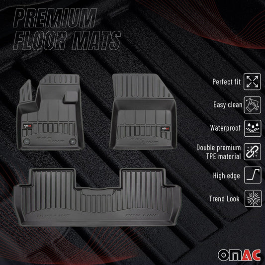 2017-2025 Peugeot 5008 Fußmatten TPE Schwarz 3 tlg