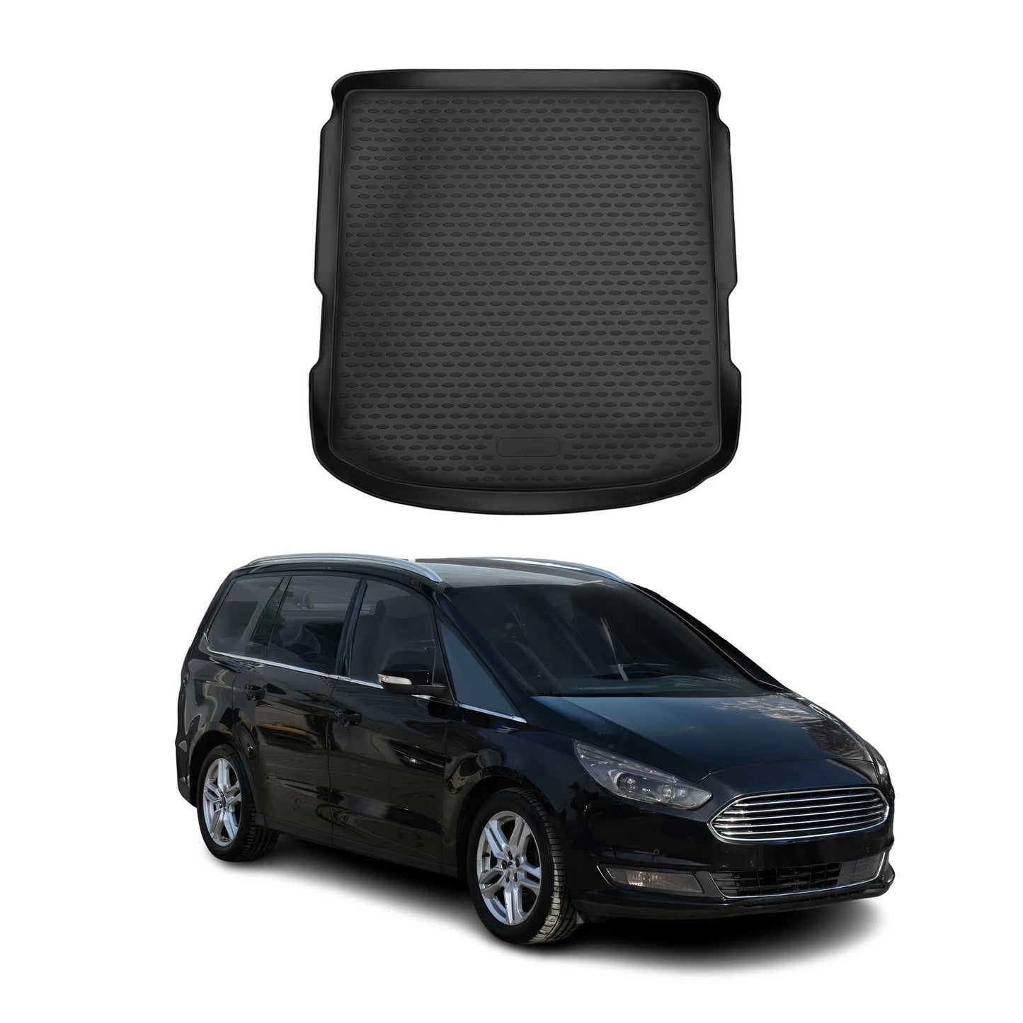 Kofferraummatte Kofferraumwanne für Ford Galaxy 2015-2024 Gummi TPE Schwarz