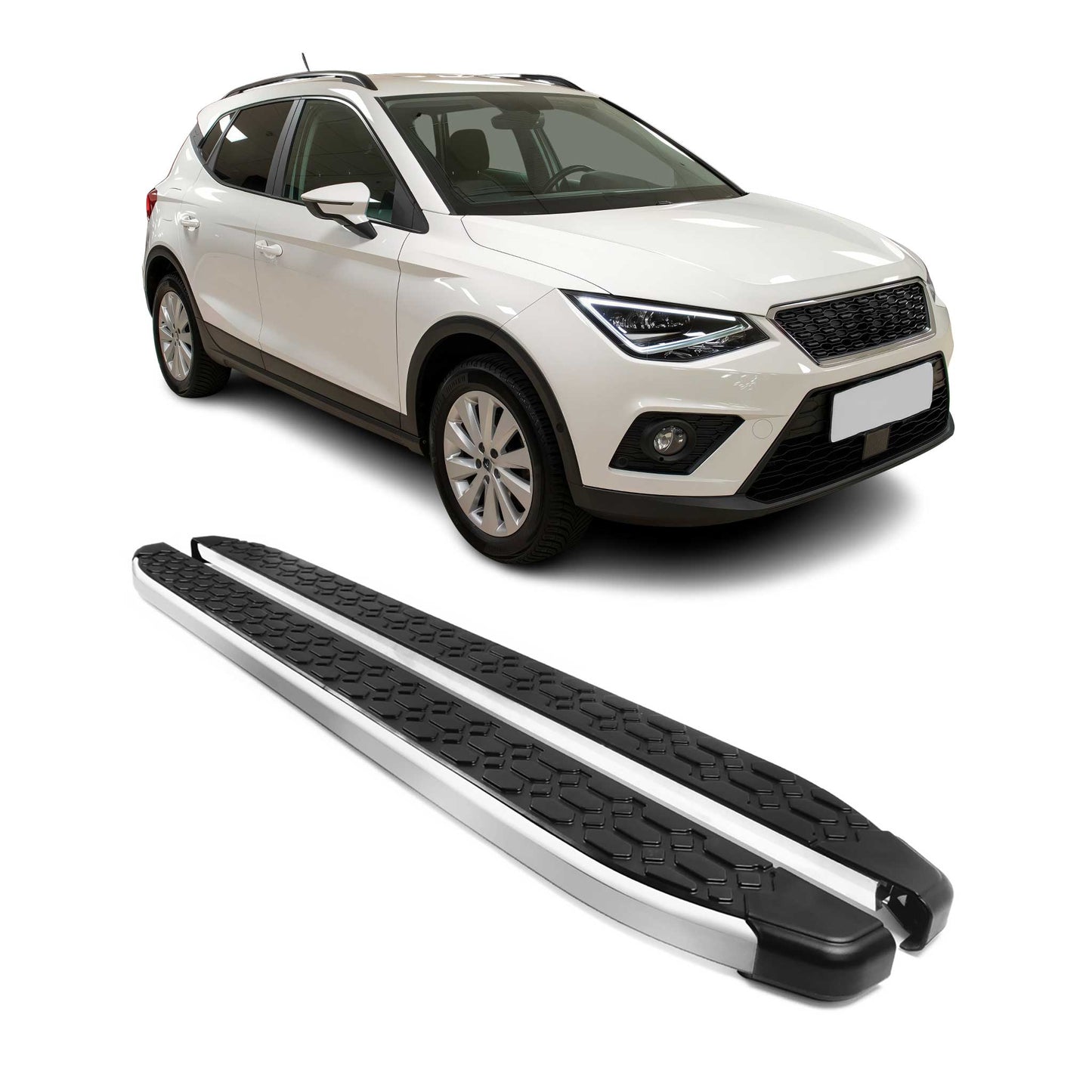 Listwy progowe, progi boczne, panele progowe do Seata Arona 2017-2025, czarne, 2 sztuki