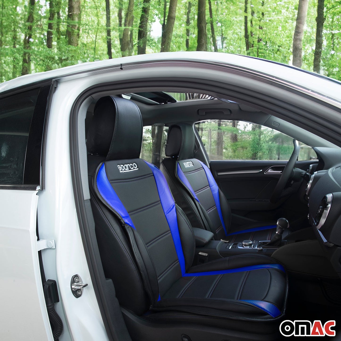 SPARCO Sitzkissen Sitzauflage Sitzschoner Universal Schwarz Blau Auto Sitzschutz