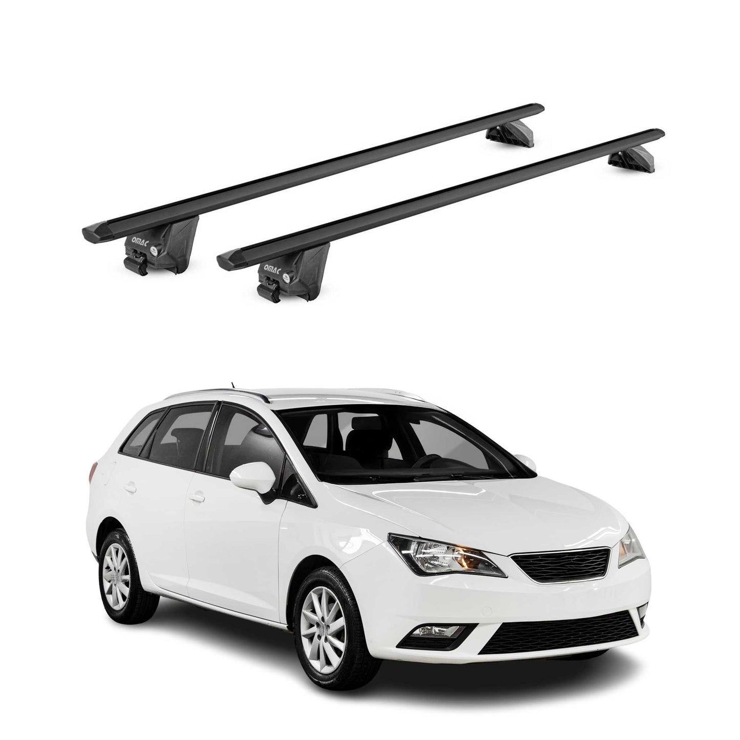 Portbagaj de plafon pentru Seat Ibiza mk4 Estate 2010-2017 100kg aluminiu negru ABE