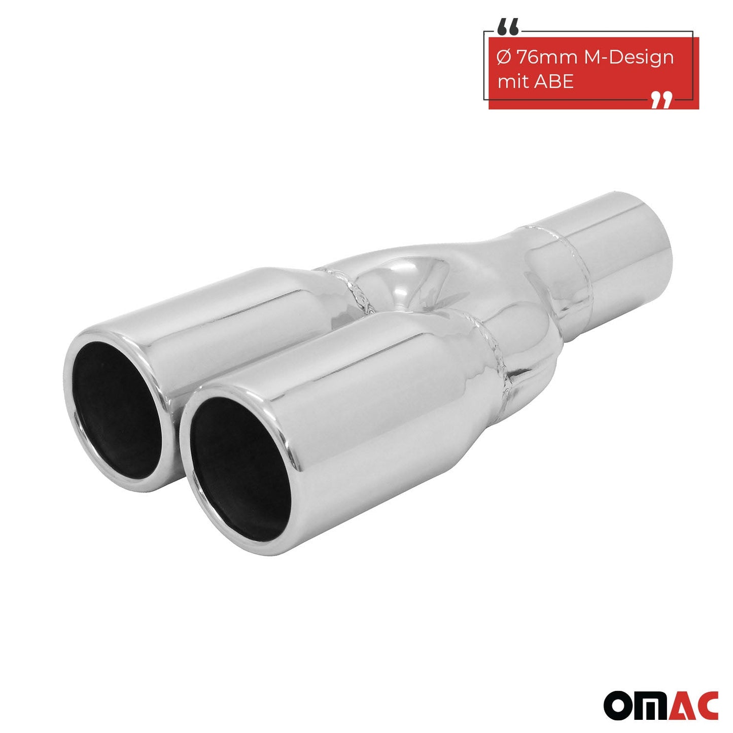 Auspuff Endrohr Edelstahl Y 2x76 zum ANSCHWEISSEN AUSPUFF ENDSCHALLDÄMPFER ABE