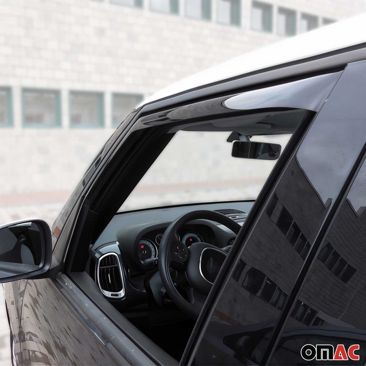 Windabweiser Regenabweiser für Fiat 500L 2012-2024 5tür Dunkel Acryl 2tlg