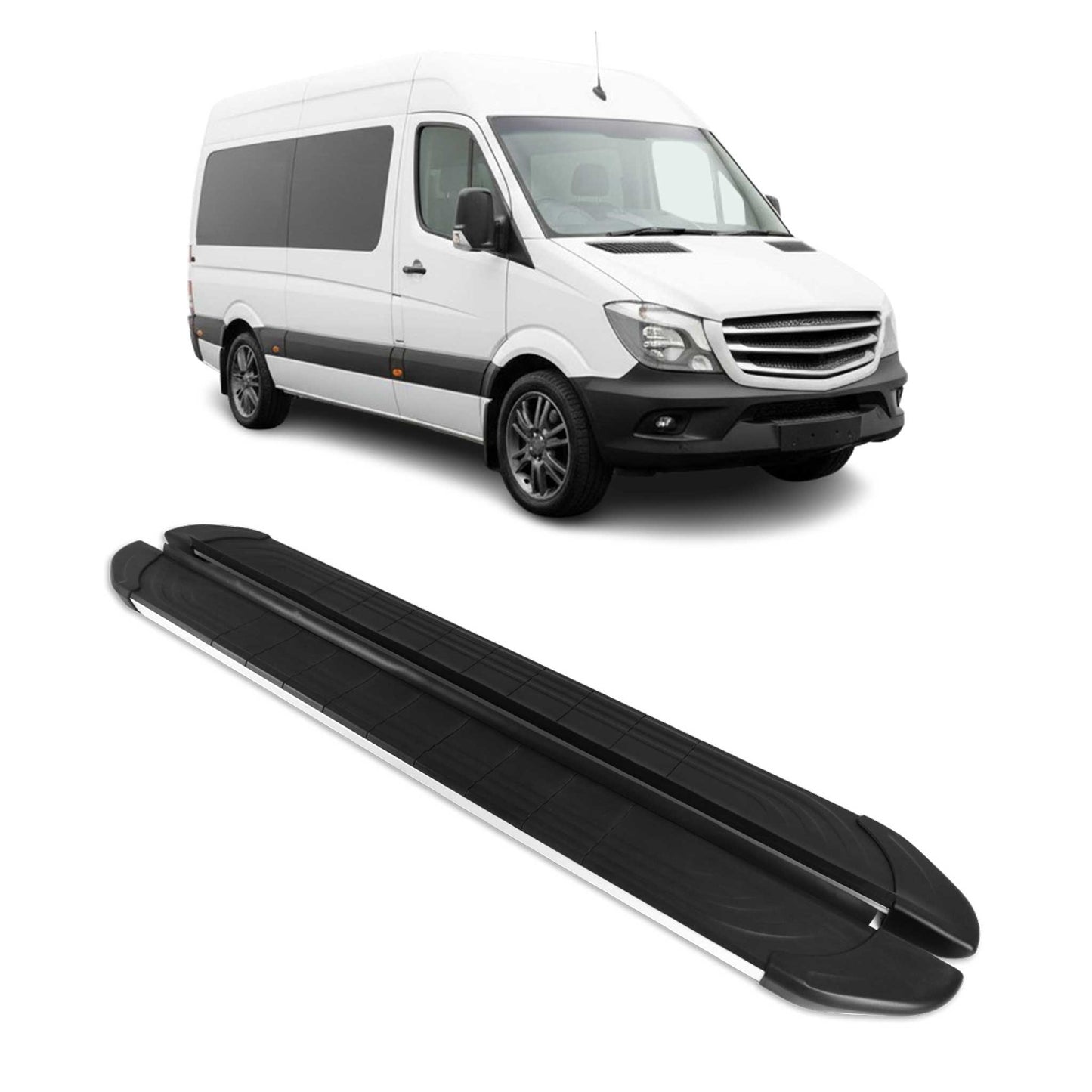 Trittbretter Seitenschweller für Mercedes Sprinter W906 2006-2018 L2 Schwarz