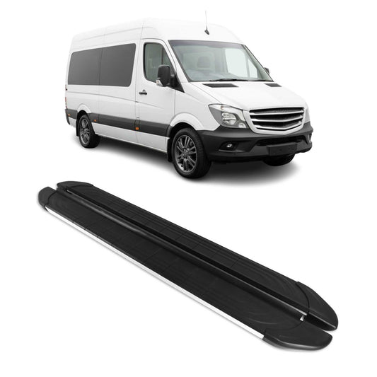 Trittbretter Seitenschweller für Mercedes Sprinter W906 2006-2018 L2 Schwarz