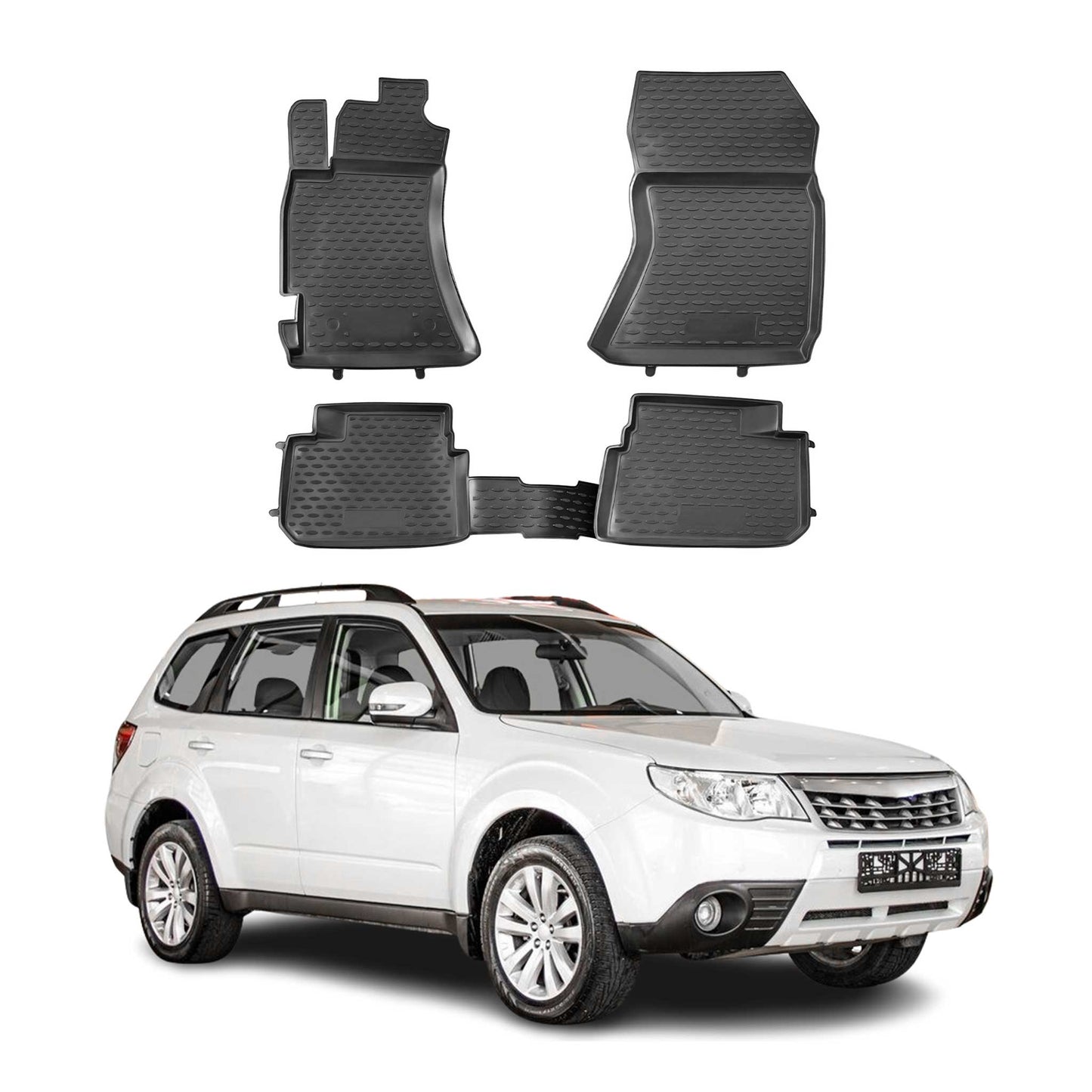 Covorașe auto Subaru Forester 2.5 XT 2008-2013, TPE, negre, 4 buc.