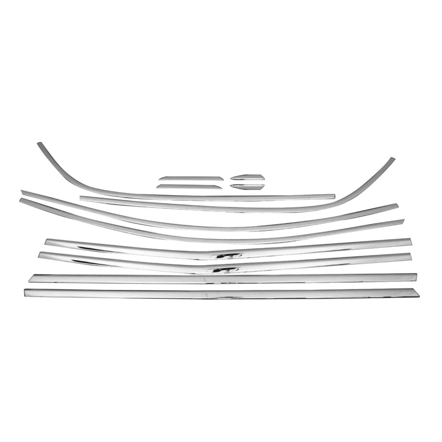 Benzi decorative pentru geamuri Renault Megane 2015-2020, oțel inoxidabil cromat, 12 bucăți