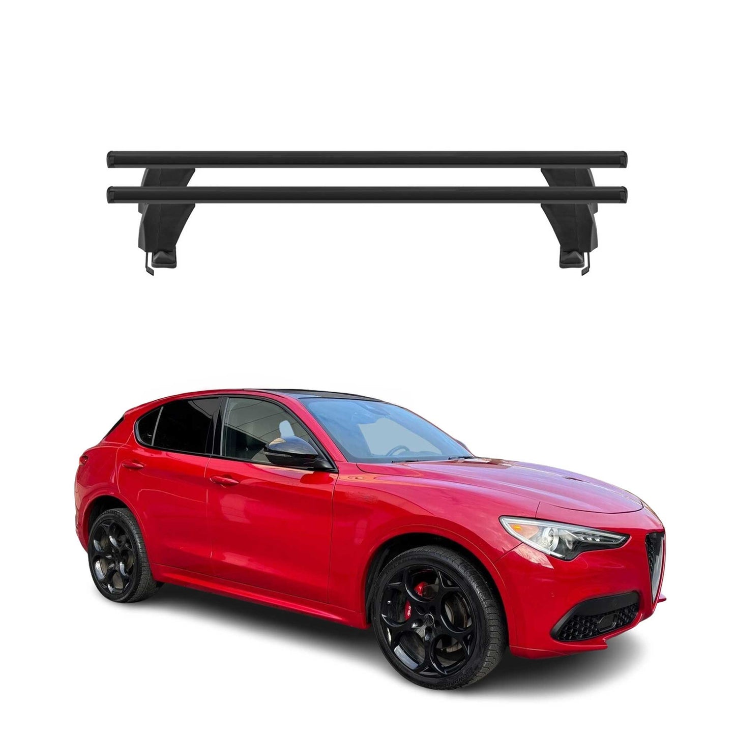 Menabo Dachträger Grundtäger für Alfa Romeo Stelvio 2016-2025 50kg Alu Schwarz