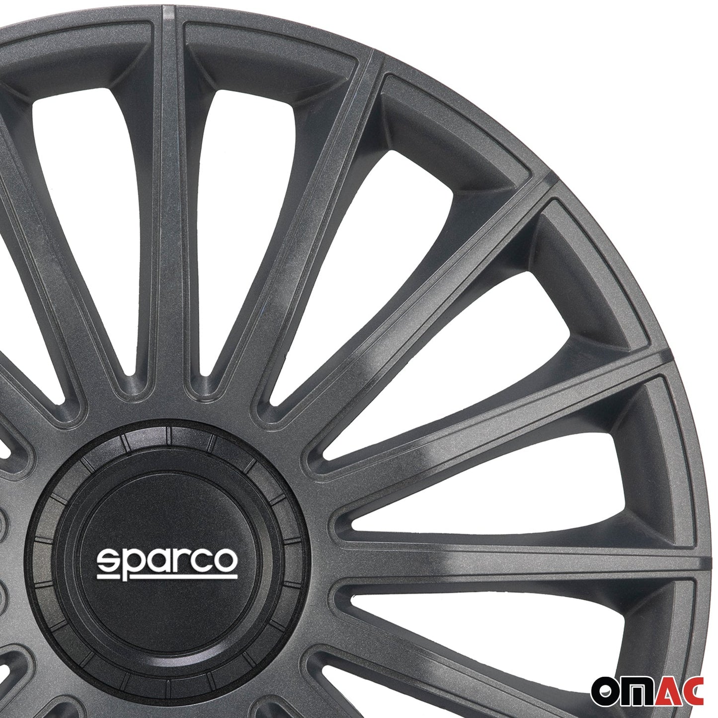 Radkappen Radzierblenden Sparco Treviso 15" Zoll Auto Abdeckung Set Grau 4x
