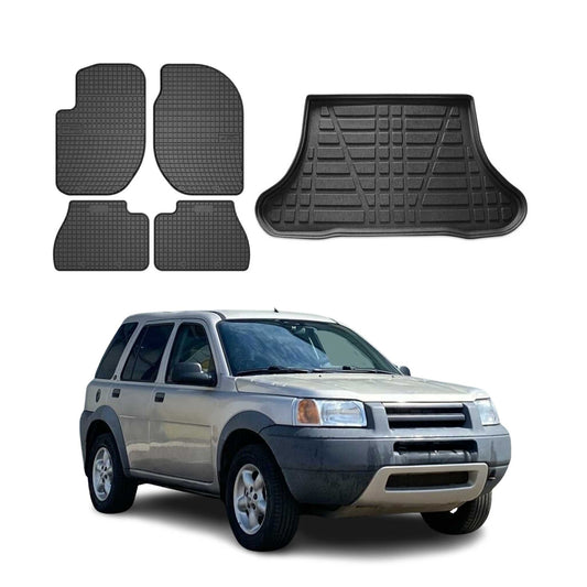 Fußmatten & Kofferraumwanne Set für Land Rover Freelander 1998-2007 Gummi 5x