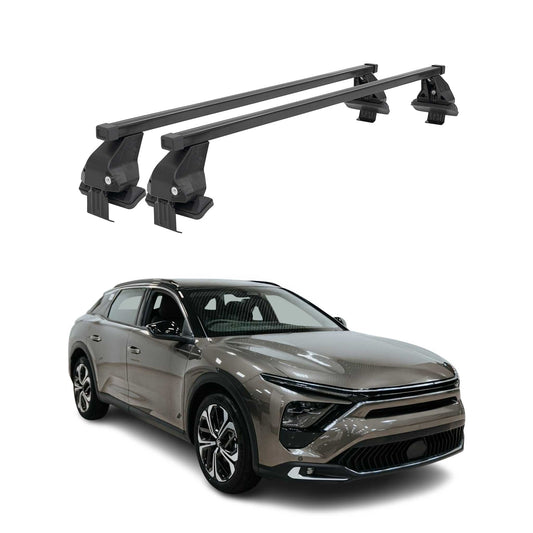 Menabo Dachträger Grundtäger für Citroen C5 X 2022-2025 50kg Stahl Schwarz 2 tlg