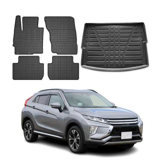 Set covorașe și portbagaj pentru Mitsubishi Eclipse Cross 2018-2025, cauciuc, 5 buc.