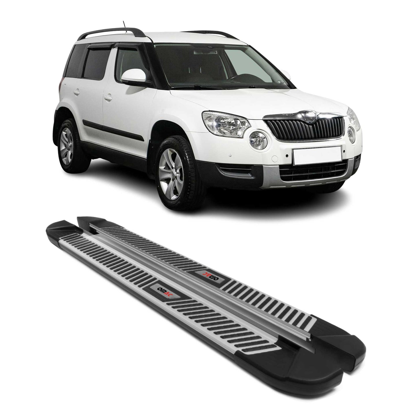 Trittbretter Seitenbretter Seitenschweller für Skoda Yeti 2009-2017 Alu Schwarz