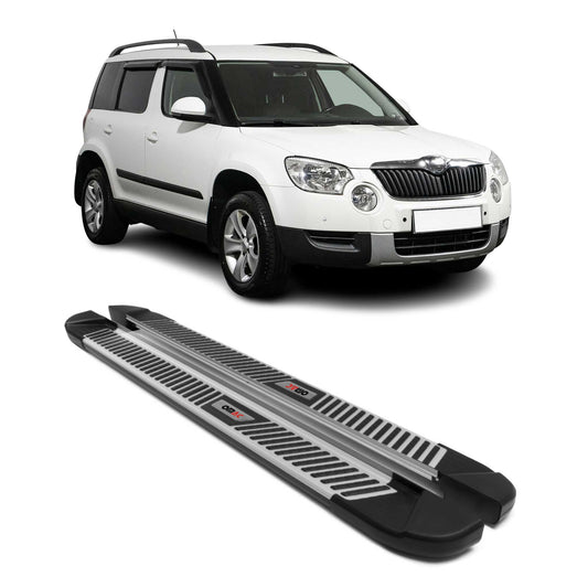 Trittbretter Seitenbretter Seitenschweller für Skoda Yeti 2009-2017 Alu Schwarz