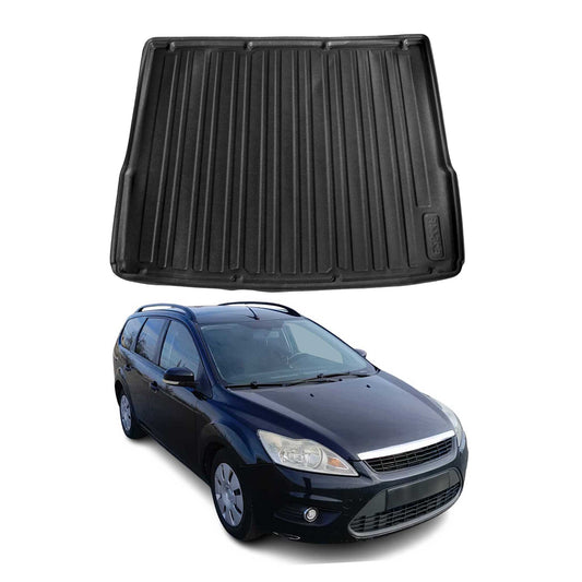 Kofferraumwanne Laderaumwanne für Ford Focus mk2 2004-2011 Turnier Gummi Schwarz