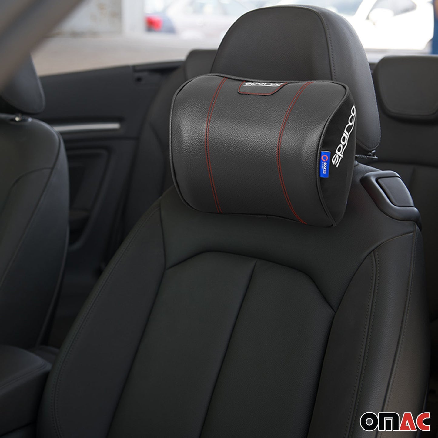 SPARCO Auto Nackenkissen Reisekissen Schwarz Ergonomische Memory-Schaum Kissen