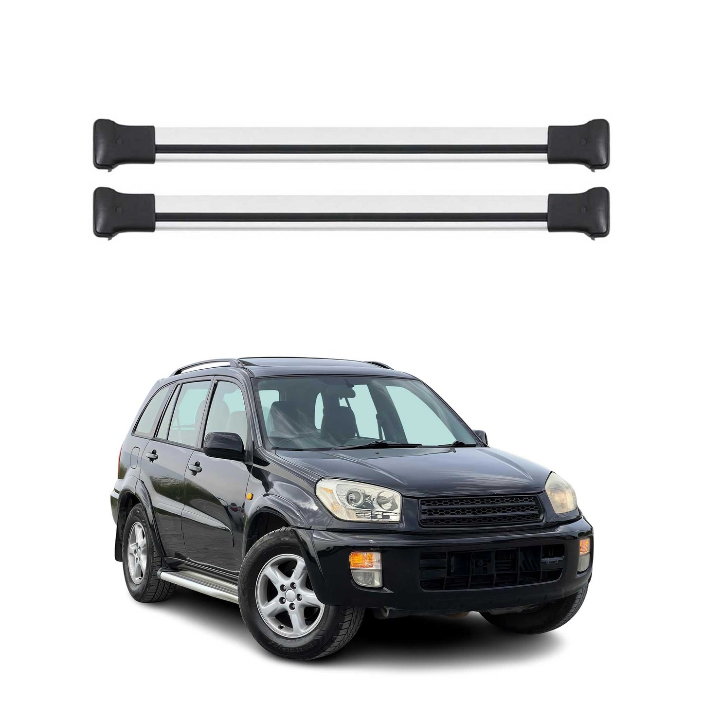 Dachträger Grundtäger für Toyota RAV4 1994-2003 75kg Aluminium Silber 2 tlg