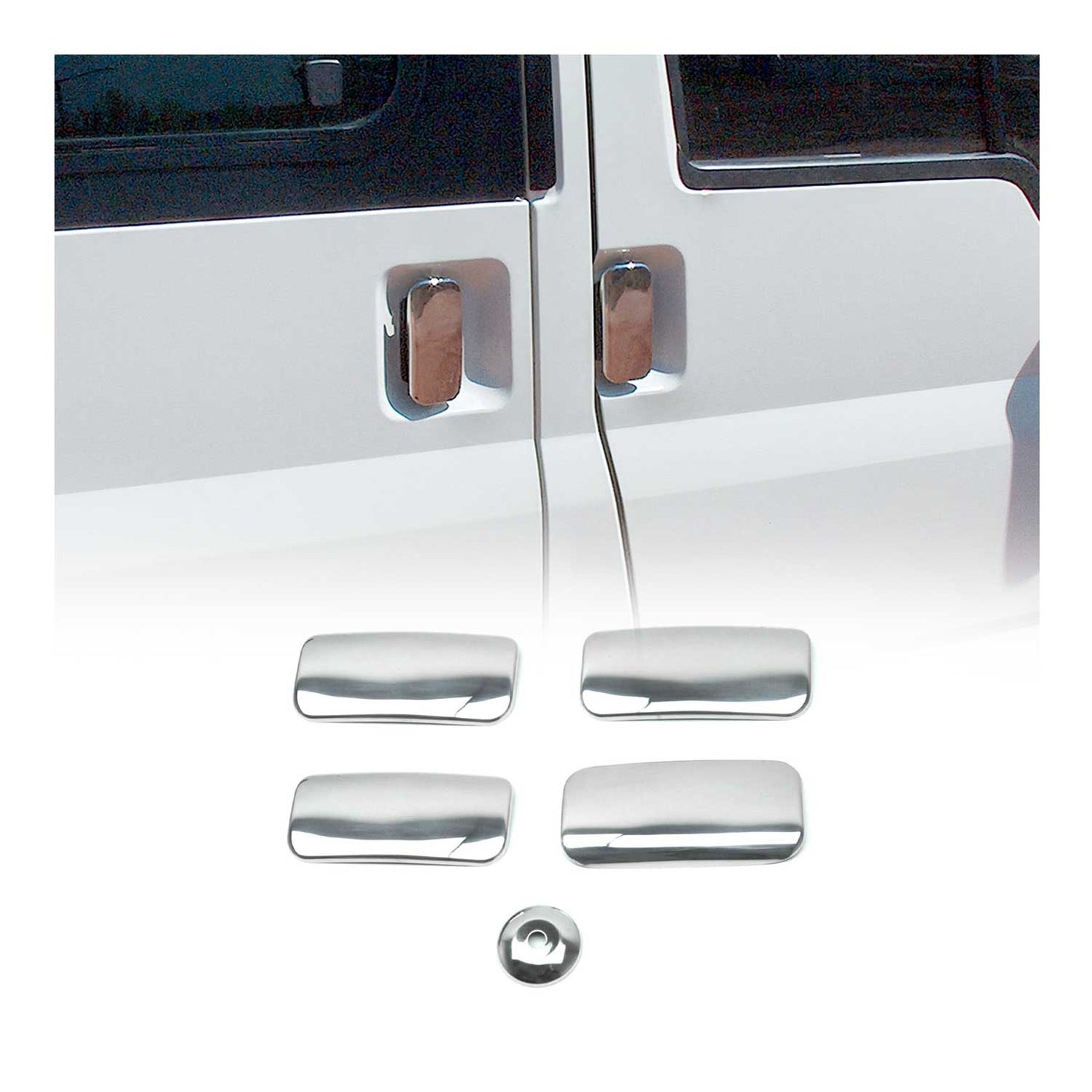 Türgriffe Blenden Türgriff für Ford Transit 2000-2014 Doppeltür 4Tür Chrom 5x