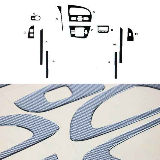 Innenraum Dekor Cockpit für Seat Leon 2005-2012 Digital Carbon Optik 11tlg