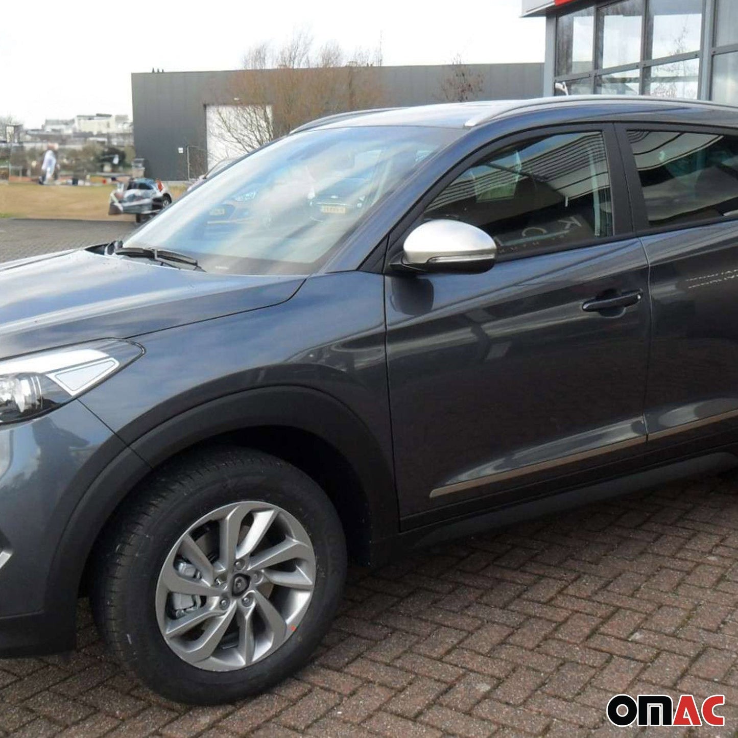 2015-2020 Hyundai Tucson Spiegelabdeckung Spiegelkappen Stahl Silber