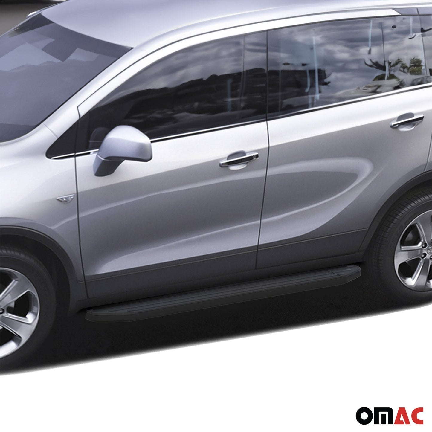 Listwy progowe/progi boczne do Opla Mokki 2012-2016, aluminiowe, czarne, z homologacją ABE (niemiecką).