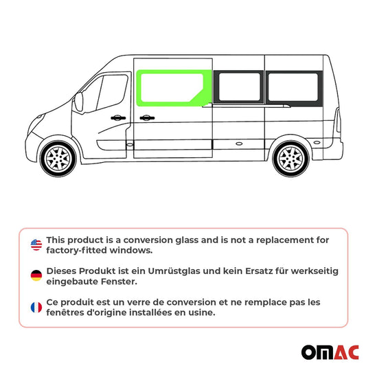 Seitenfenster Autofenster für Opel Movano 2010–2021 Links Schiebetür L2 L3 L4 H2