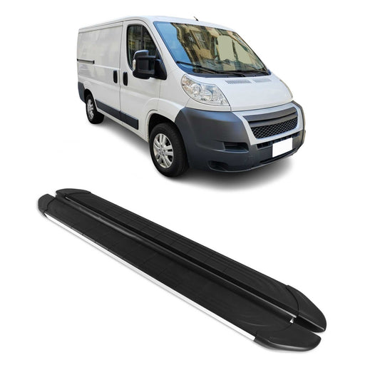 Trittbretter Seitenschweller für Peugeot Boxer 2006-2025 L1 Alu Schwarz Grau