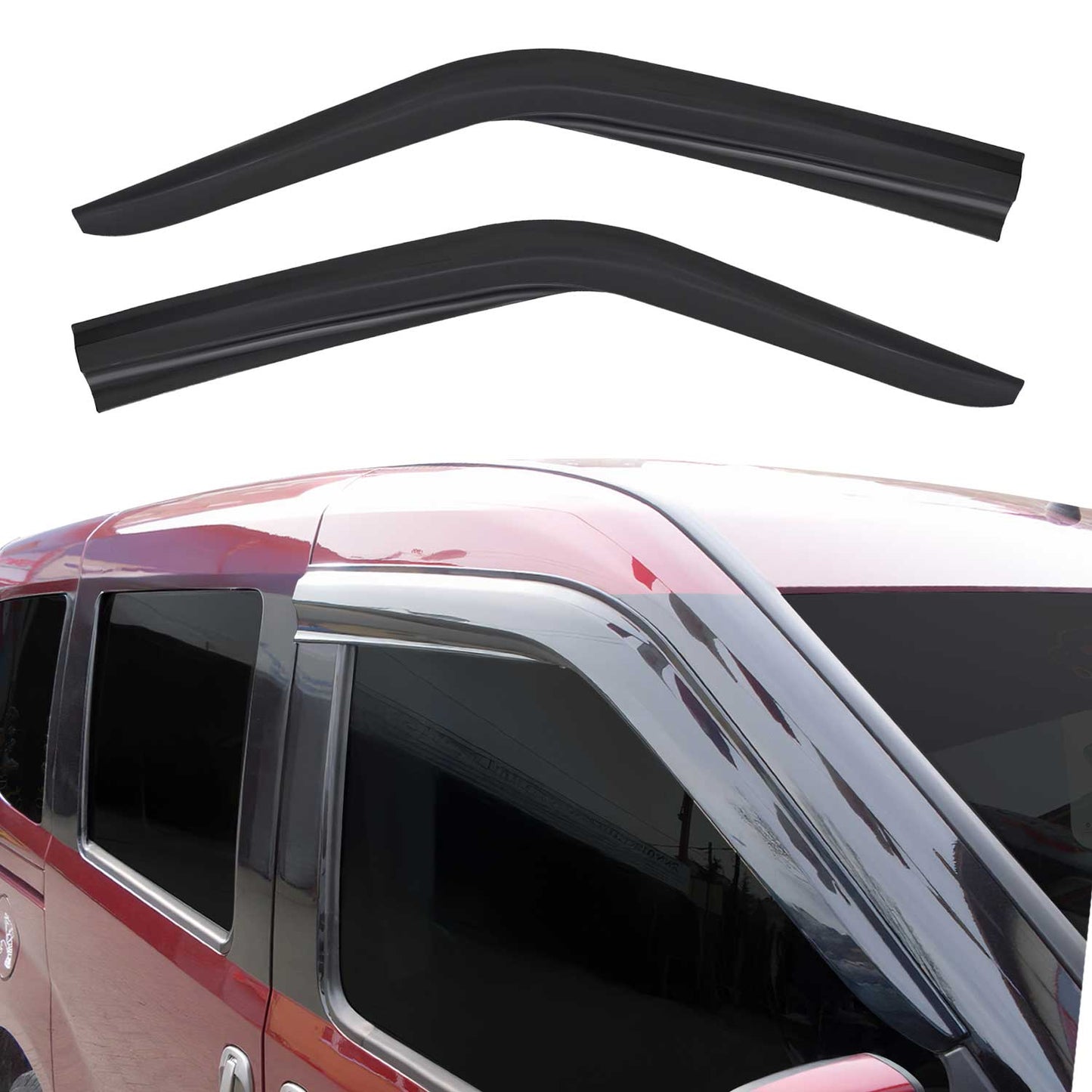 2x Windabweiser Regenabweiser für Ford Transit Connect 2002-2014 Acryl Dunkel