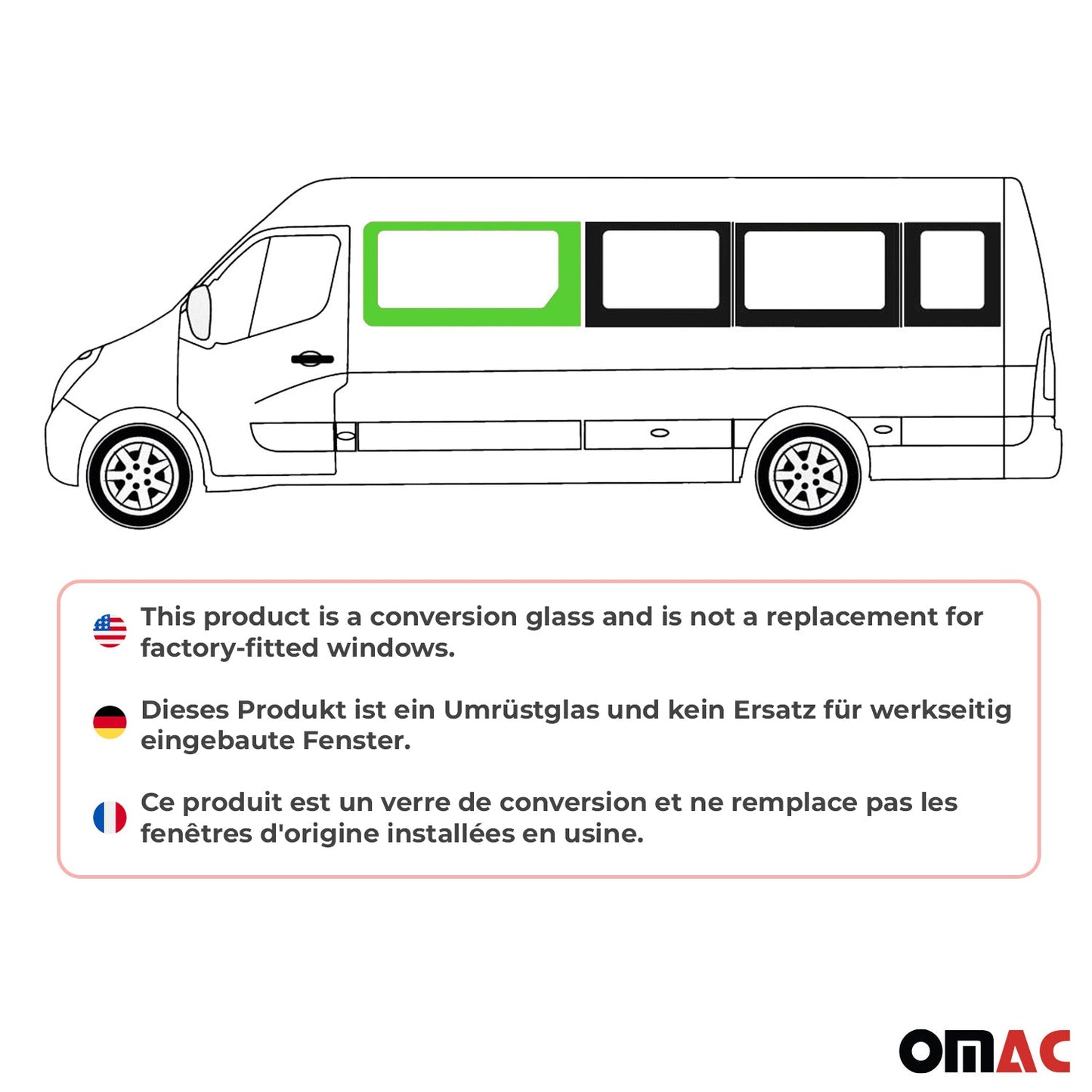 Seitenfenster Auto Fenster für Renault Master 2010-2024 Links L2 L3 L4 H2