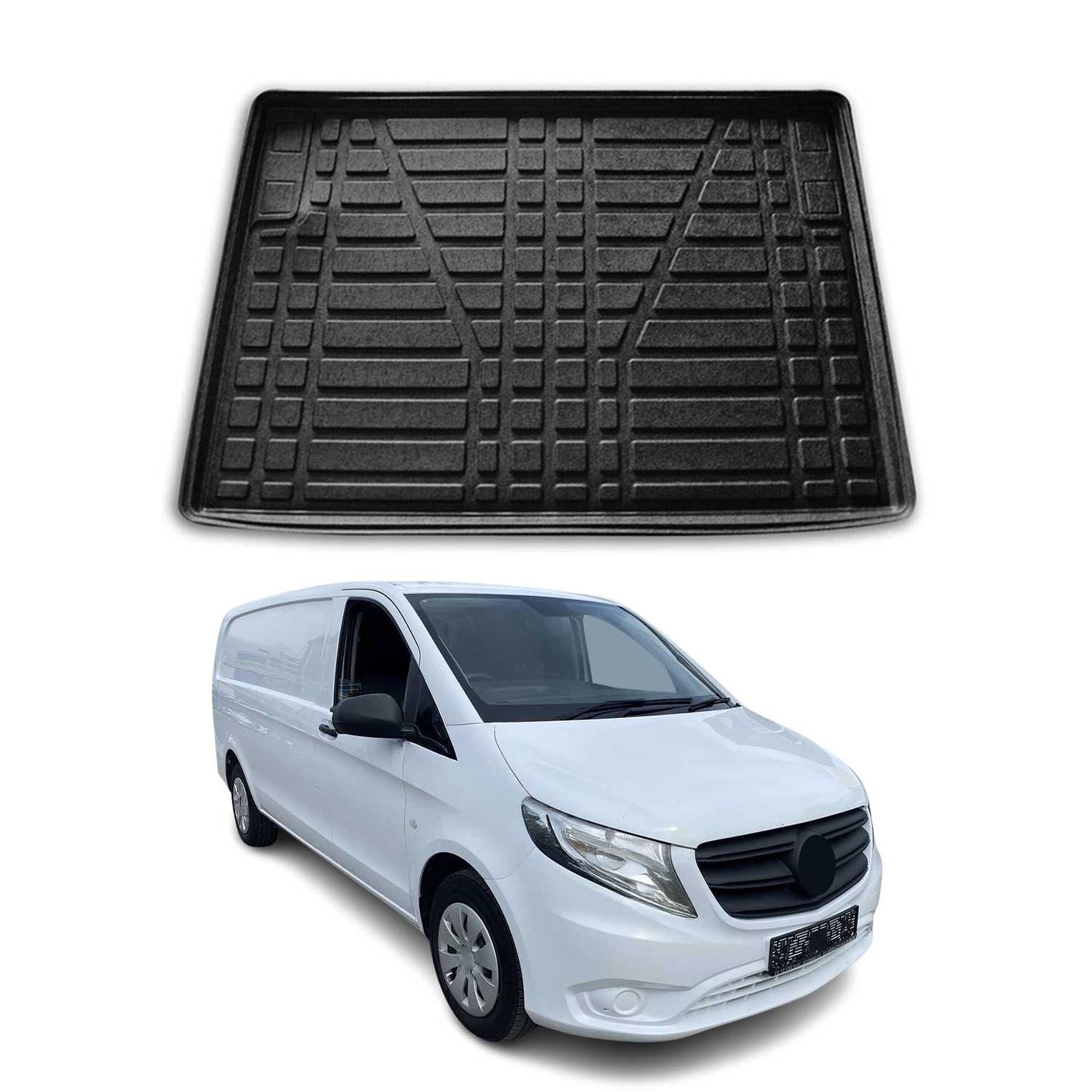 Kofferraumwanne Laderaumwanne für Mercedes Vito W447 2014-2025 Gummi TPE Schwarz