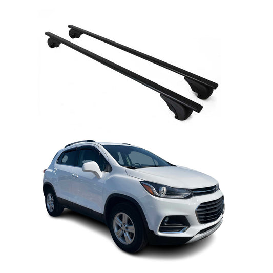 Portbagaj de plafon pentru Chevrolet Trax 2013-2022 75kg, negru metalic, 2 buc.