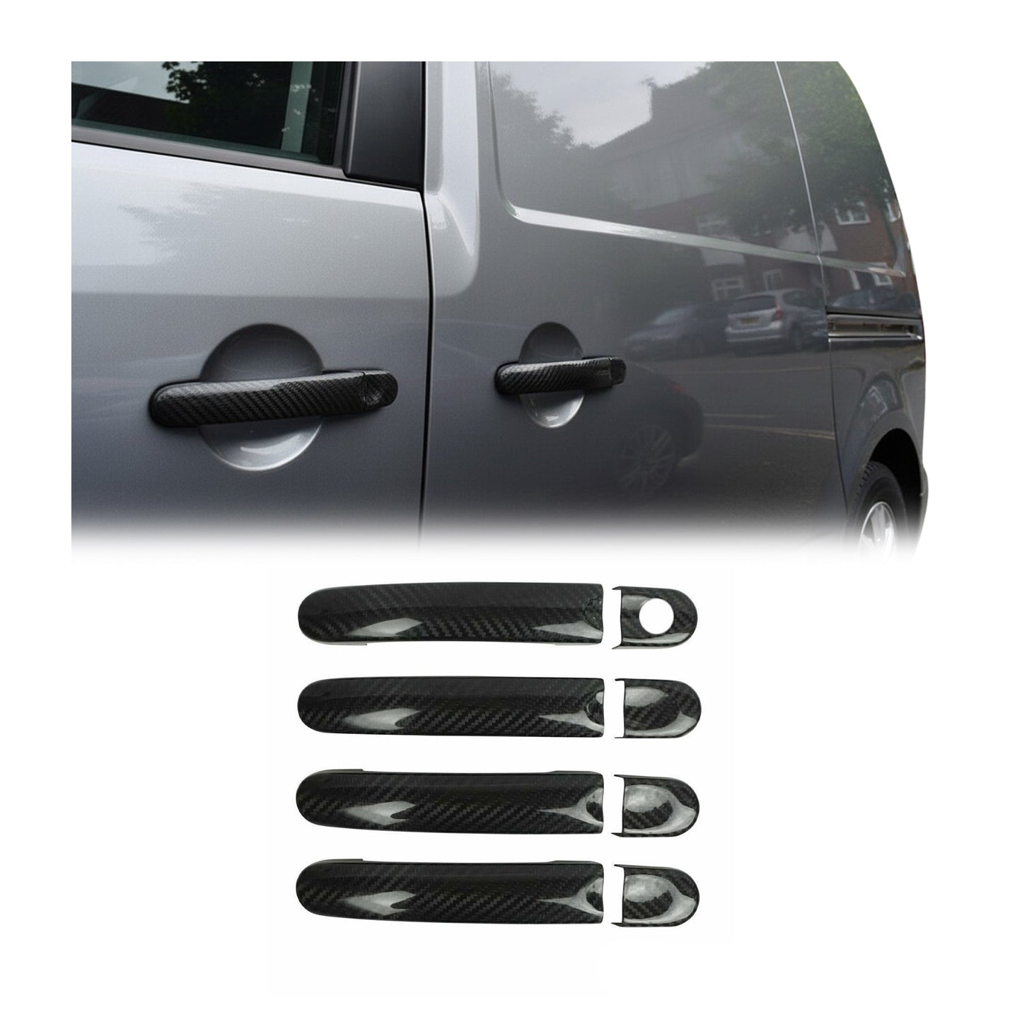 Türgriff Blende Türgriffkappen für VW Caravelle T5 2003-2015 4Tür Kohlefaser 8x