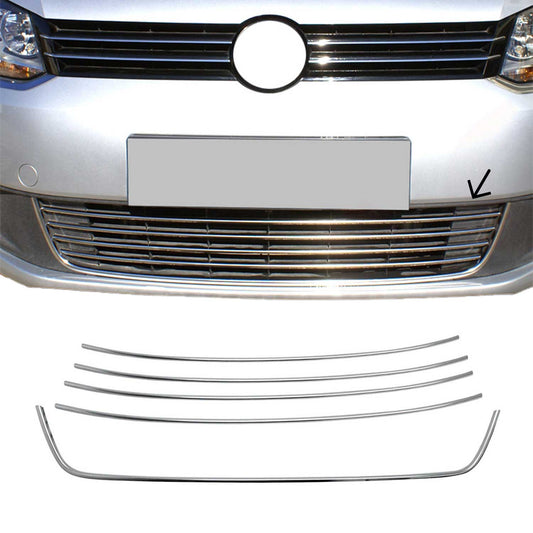 Benzi decorative grilă radiator pentru VW Caddy Comfortline 2010-2015, cromate, 5x
