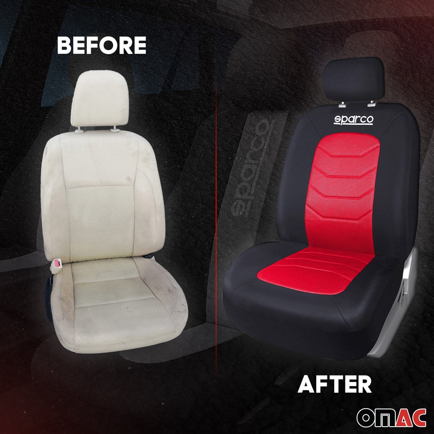 SPARCO Sitzbezüge Schonbezüge Autositzbezüge Universell Rot Vorne Hinten