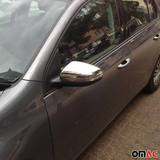Spiegelkappen Spiegelabdeckung für VW Golf 2008-2014 Edelstahl Silber 2tlg