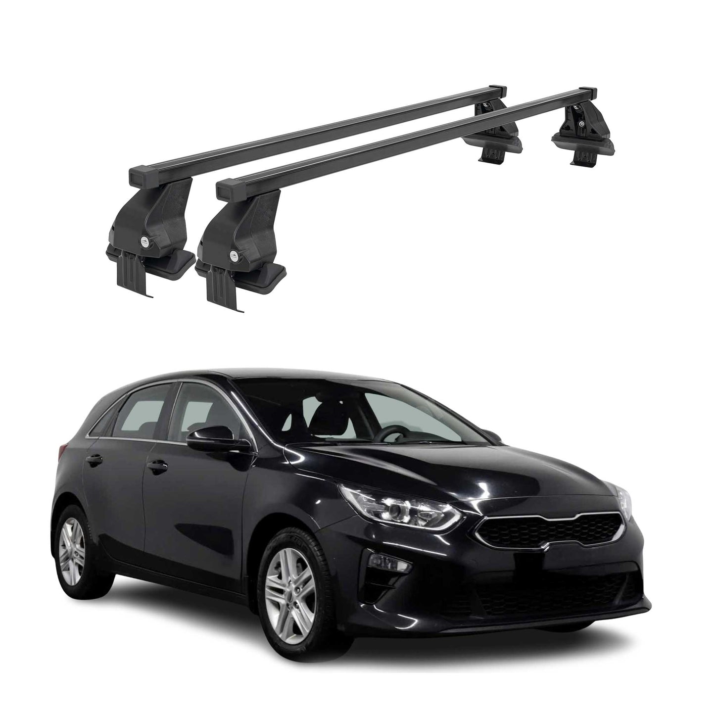 Menabo Dachträger Grundtäger für Kia Ceed SportsWagon 2018-2025 50kg Schwarz 2x