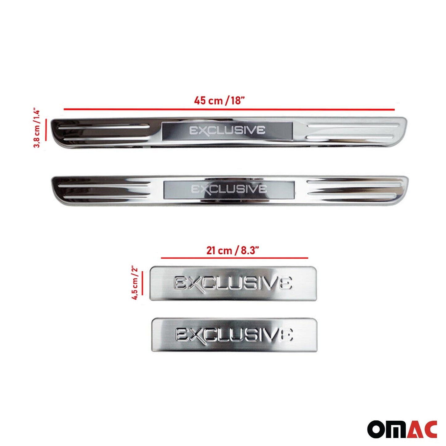 Ornamente prag exclusive pentru Audi A4, oțel inoxidabil, argintiu, set de 4 piese